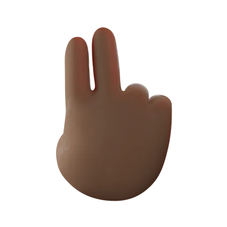 Zwei-Finger-Handbewegung  3D Illustration