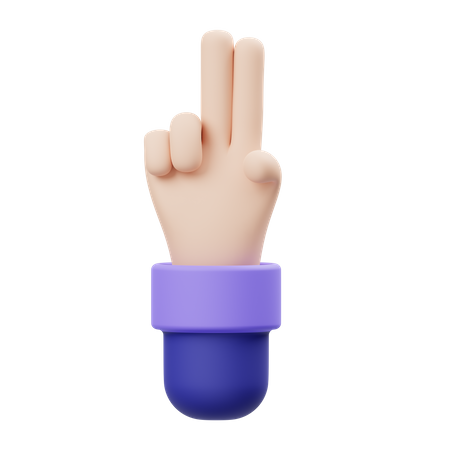 Zwei Finger Handbewegung  3D Illustration