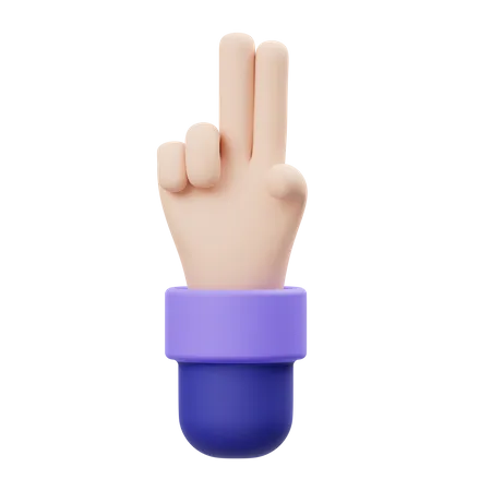 Zwei Finger Handbewegung  3D Illustration