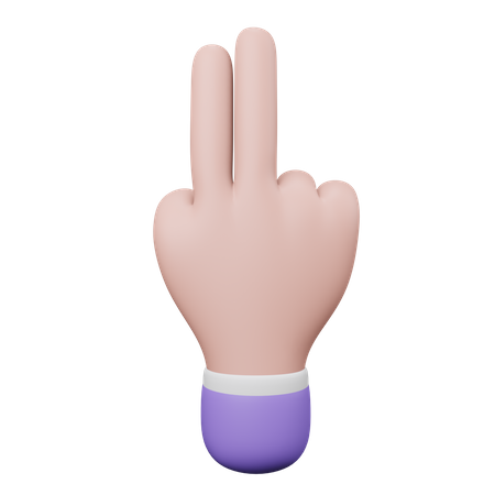 Zwei-Finger-Handbewegung  3D Illustration