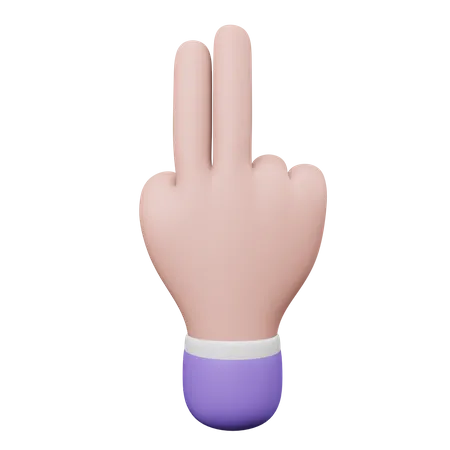 Zwei-Finger-Handbewegung  3D Illustration