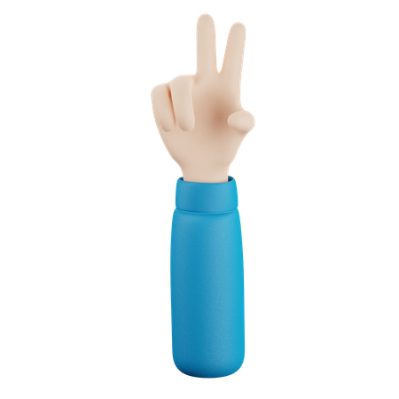 Zwei-Finger-Handbewegung  3D Icon