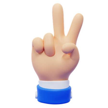 Zwei-Finger-Handbewegung  3D Icon