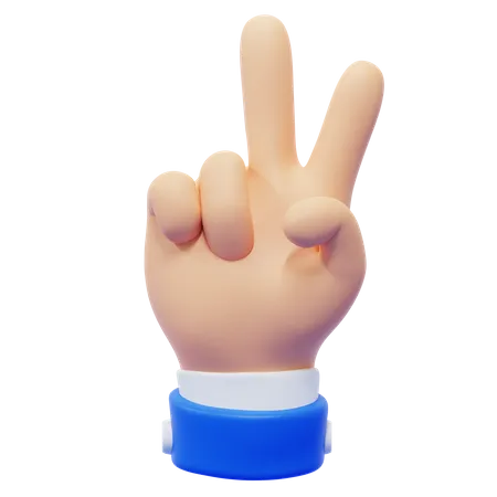 Zwei-Finger-Handbewegung  3D Icon