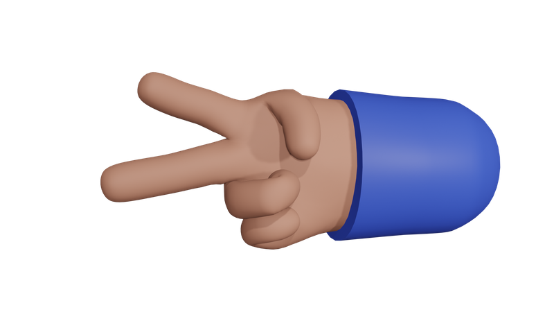 Zwei Finger Handbewegung  3D Icon