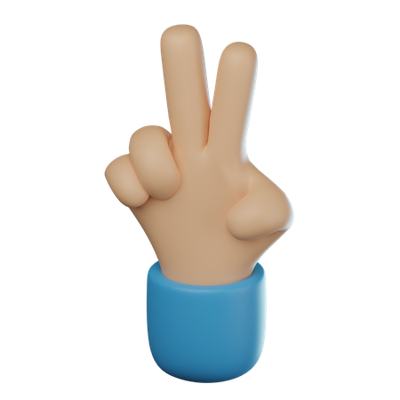 Zwei Finger Handbewegung  3D Icon