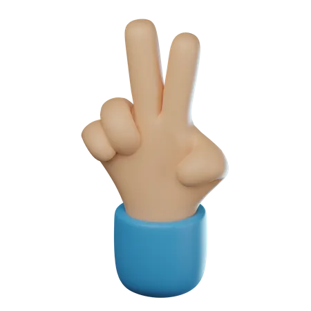 Zwei Finger Handbewegung  3D Icon