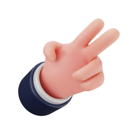 Zwei-Finger-Handgesten  3D Icon