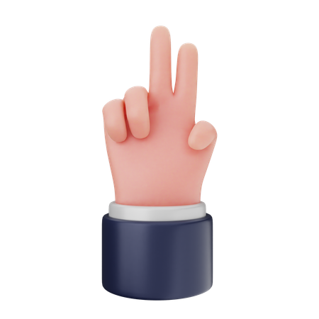 Zwei-Finger-Handgesten  3D Icon