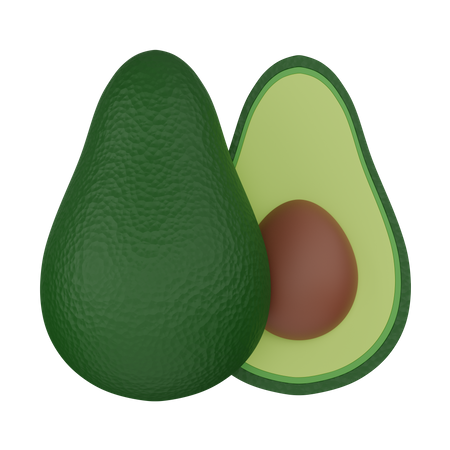 Zwei Hälften Avocado  3D Icon