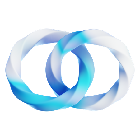Zwei ineinander verschlungene Kreise  3D Icon
