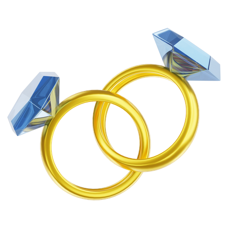 Zwei ineinandergreifende Ringe  3D Icon