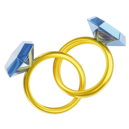 Zwei ineinandergreifende Ringe  3D Icon