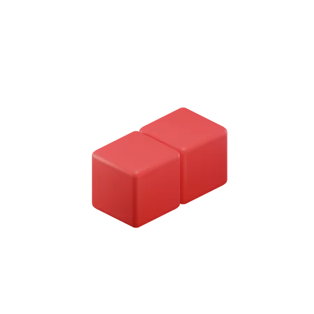 Tetrisblock mit zwei Punkten  3D Icon