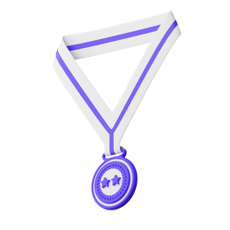 Zwei-Sterne-Medaille  3D Illustration