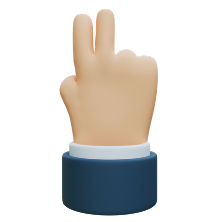 Zwei Hände mit Zahlenzählfingern  3D Icon