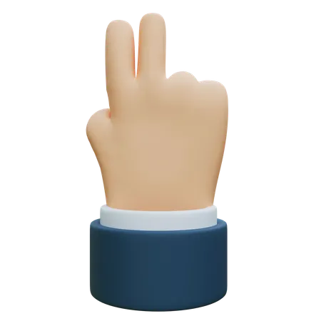 Zwei Hände mit Zahlenzählfingern  3D Icon