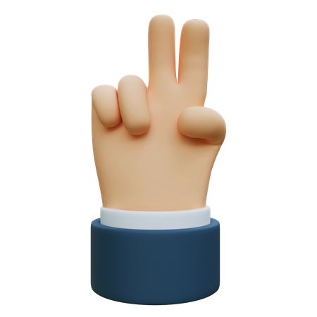 Zwei Hände mit Zahlenzählfingern  3D Icon
