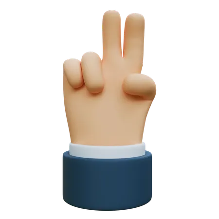 Zwei Hände mit Zahlenzählfingern  3D Icon