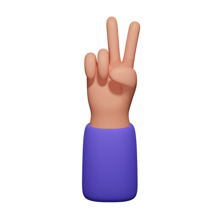 Zwei Finger  3D Icon