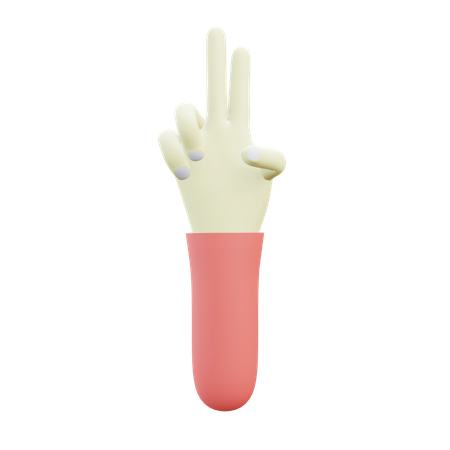 Zweifinger-Geste  3D Icon