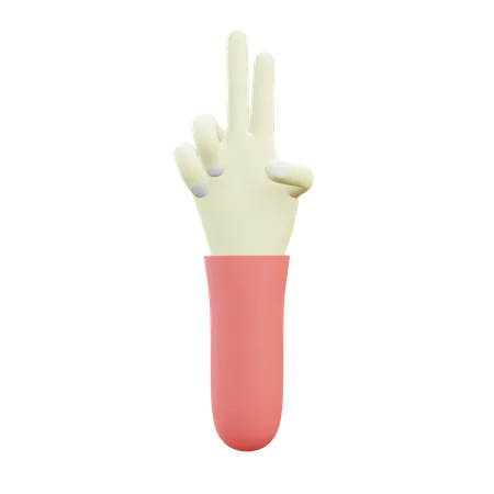 Zweifinger-Geste  3D Icon