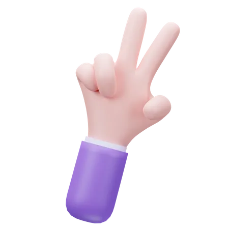 Zweifingerhand  3D Icon