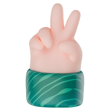 Zwei Finger an der Hand  3D Icon