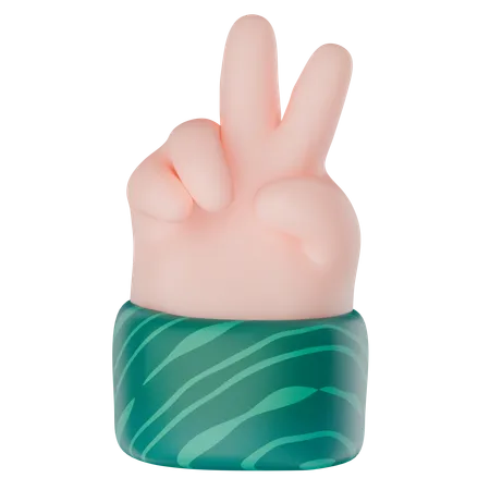 Zwei Finger an der Hand  3D Icon