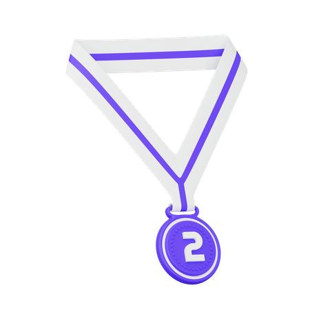 Medaille für den zweiten Platz  3D Illustration