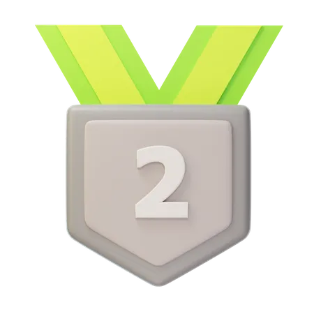 Zweiter Platz Silbermedaille  3D Icon