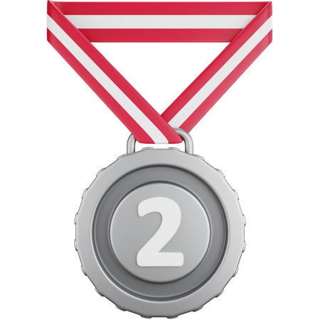 Medaille für den zweiten Platz  3D Icon