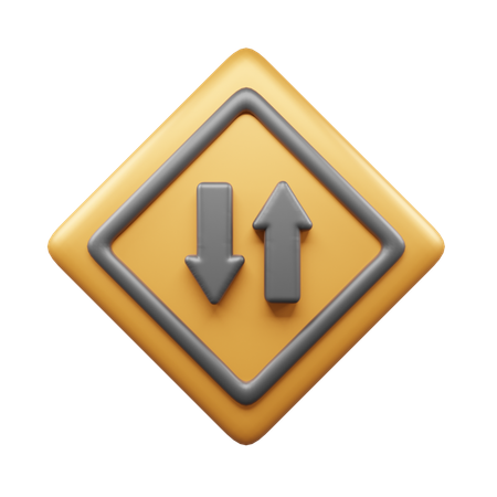 Zwei-Wege-Zeichen  3D Icon