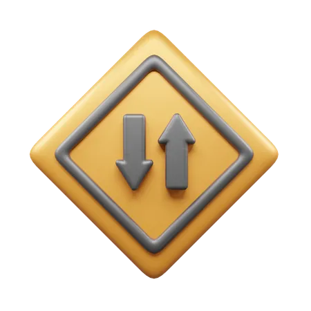 Zwei-Wege-Zeichen  3D Icon