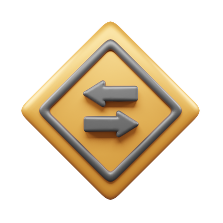 Zwei-Wege-Zeichen  3D Icon