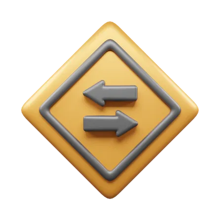 Zwei-Wege-Zeichen  3D Icon