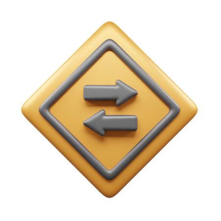 Zwei-Wege-Zeichen  3D Icon