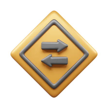 Zwei-Wege-Zeichen  3D Icon