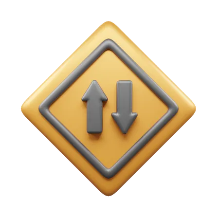 Zwei-Wege-Zeichen  3D Icon