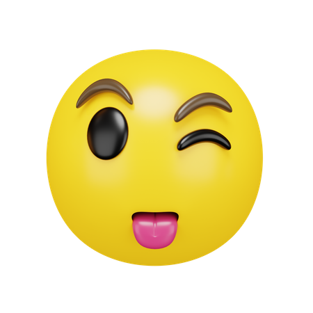 Zwinkerndes Gesicht mit der Zunge  3D Emoji