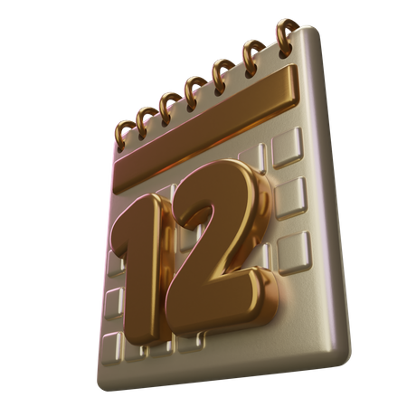 Zwölf Kalender  3D Icon