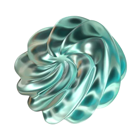 Abstrakte Form 3 D Design Mit Glasmaterial 3D Icon