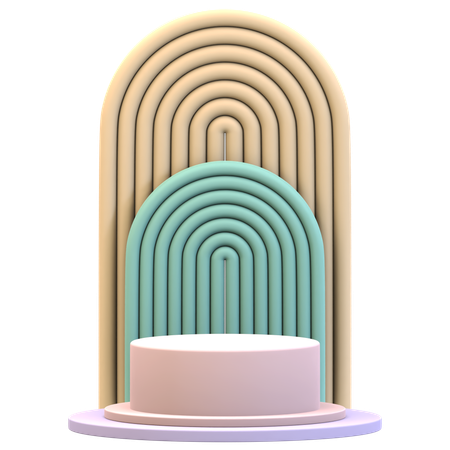 Zylinderpodest mit doppeltem, sich wiederholendem Hintergrund  3D Icon