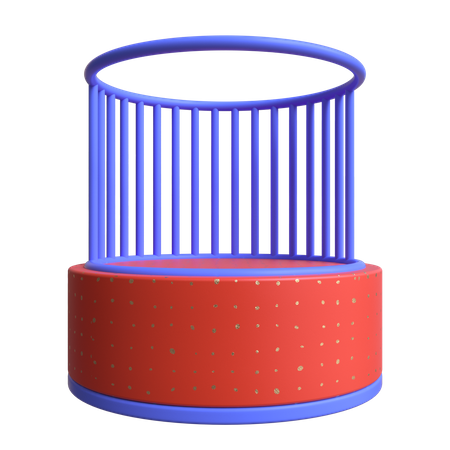 Zylindrische Käfigplattform  3D Illustration
